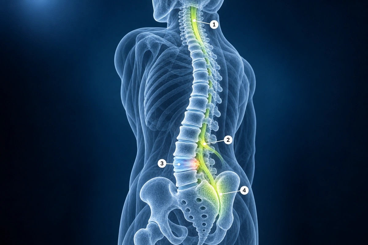 Regiões da coluna em que a ressonância magnética 3T pode agregar valor: medula cervical, raiz nervosa foraminal, disco operado e articulação sacroilíaca